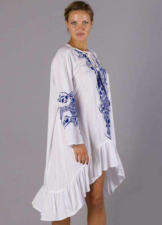 white embroidered maternity dress PinkBlush White Lace Overlay Maternity Maxi Dress main image 1