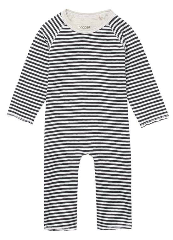 Noppies Baby - Ammon Striped Playsuit in Charcoal Stripes