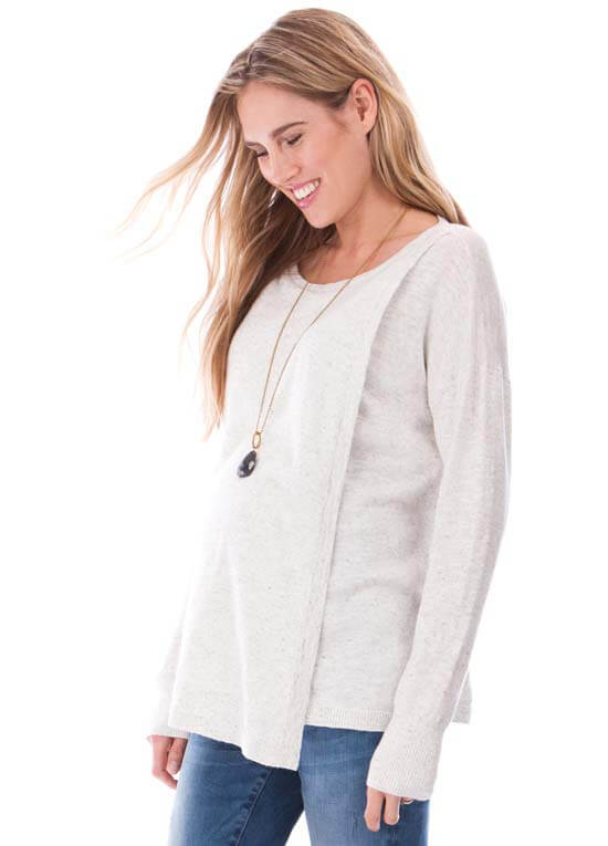Rosetta Draped Maternity Nursing Jumper in Ivory by Seraphine