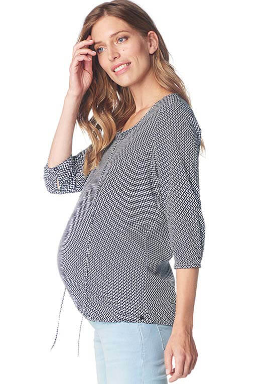 Night Blue Print Maternity Blouse by Esprit