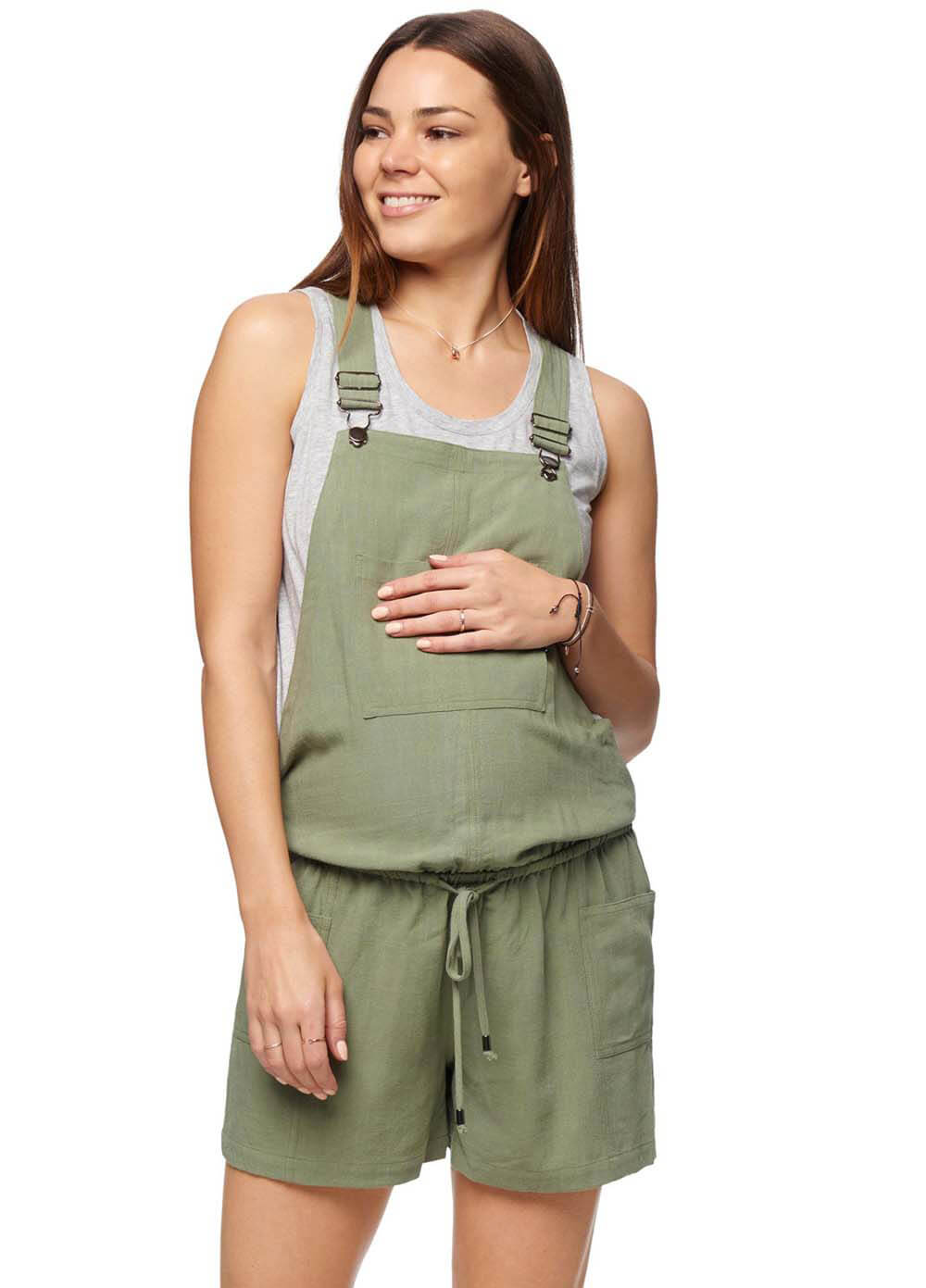 Small Sacrifice Maternity Overalls In Khaki By Bae The Label 8931
