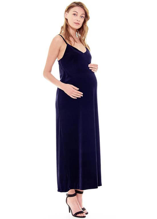 velvet maxi slip dress