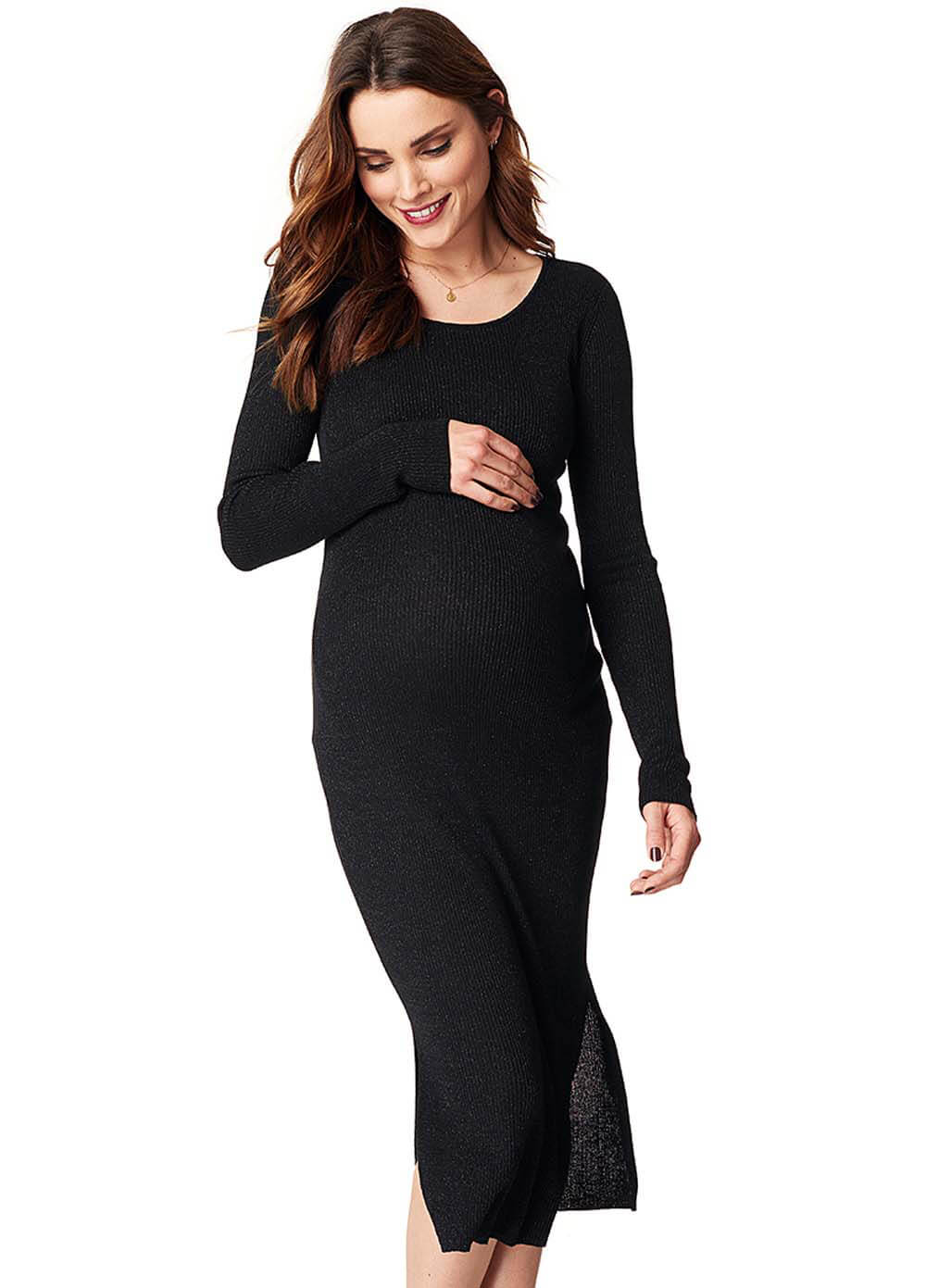 black knitted dress
