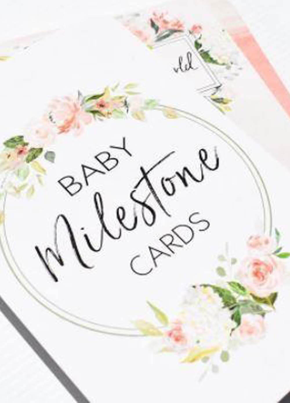 Floral Baby Milestone Cards by Belle and Grace