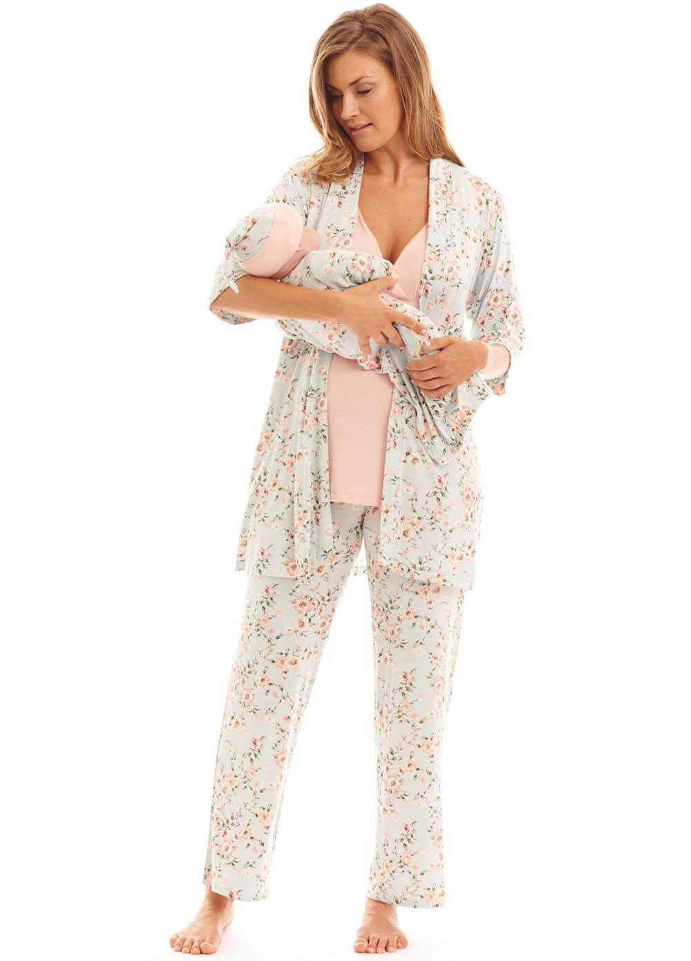 Analise Mommy & Me Maternity PJ Gift Set in Cloud Blue by Everly Grey