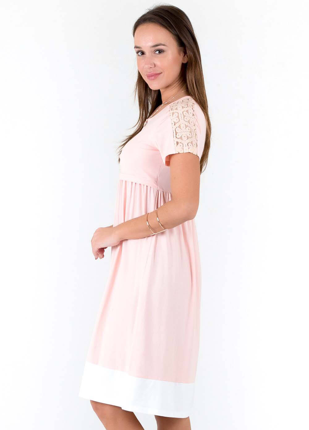 Margaux Lace Insert Maternity Nursing Dress by Lait & Co