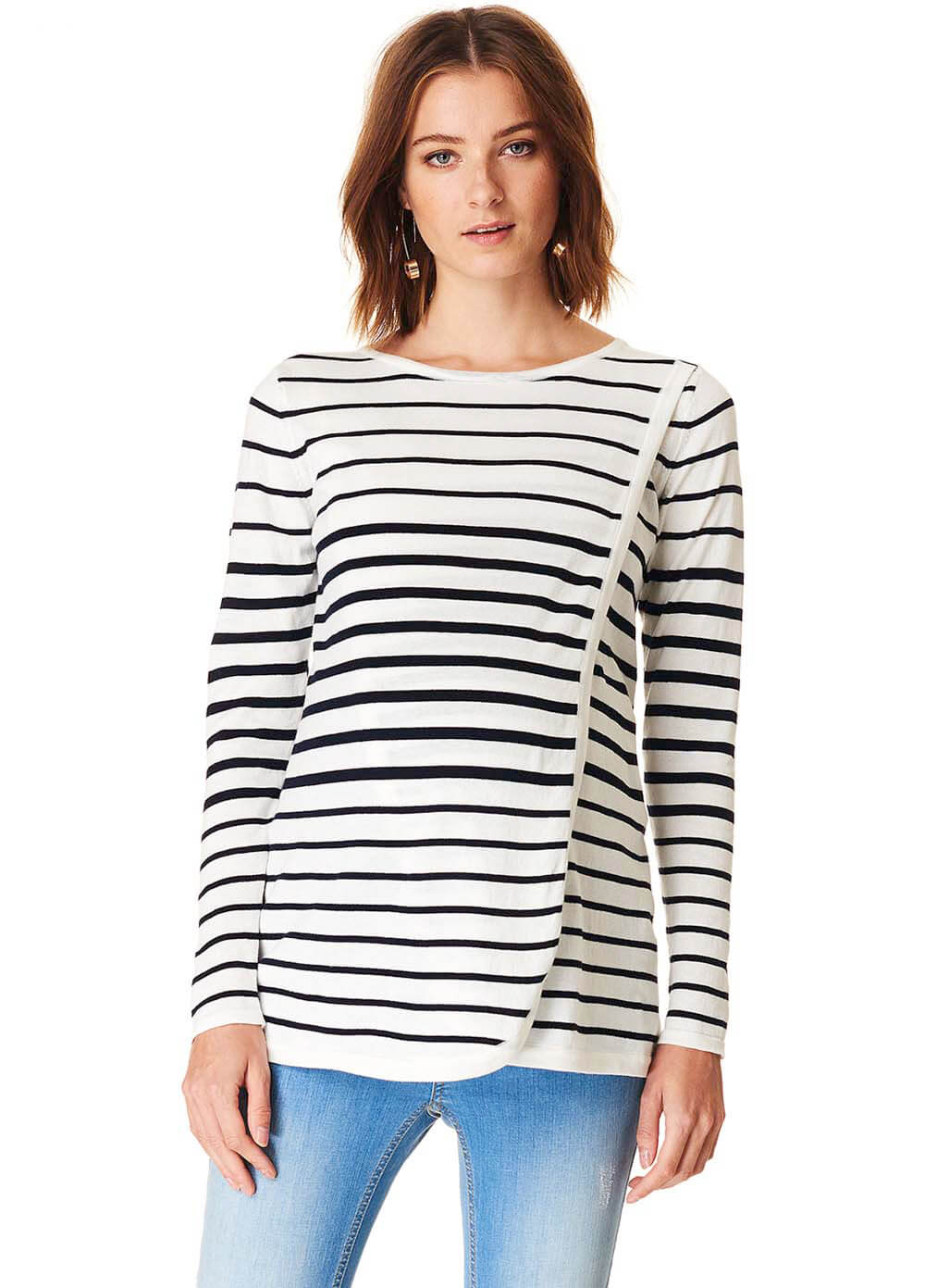 Striped Cross Front Maternity Nursing Jumper by Esprit