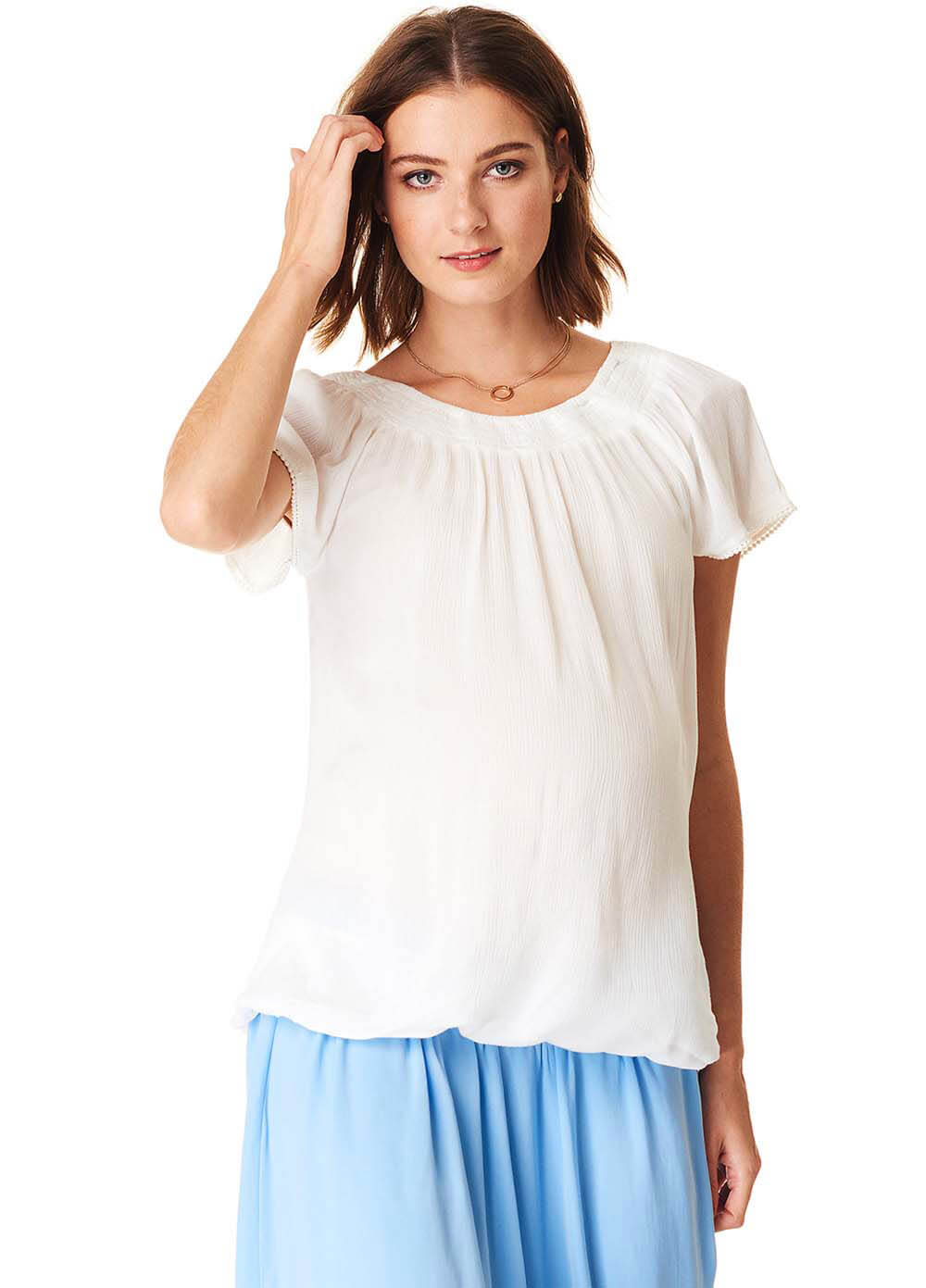 Esprit - Off Shoulder Blouse in White - ON SALE