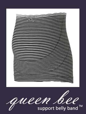 Queen Bee Support Belly Band in Black/Cream Stripes by QueenBee 