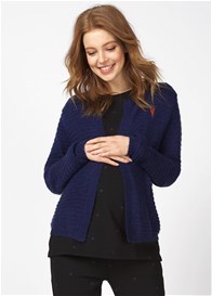 Queen mum - Textured Knit Heart Cardigan in Blue