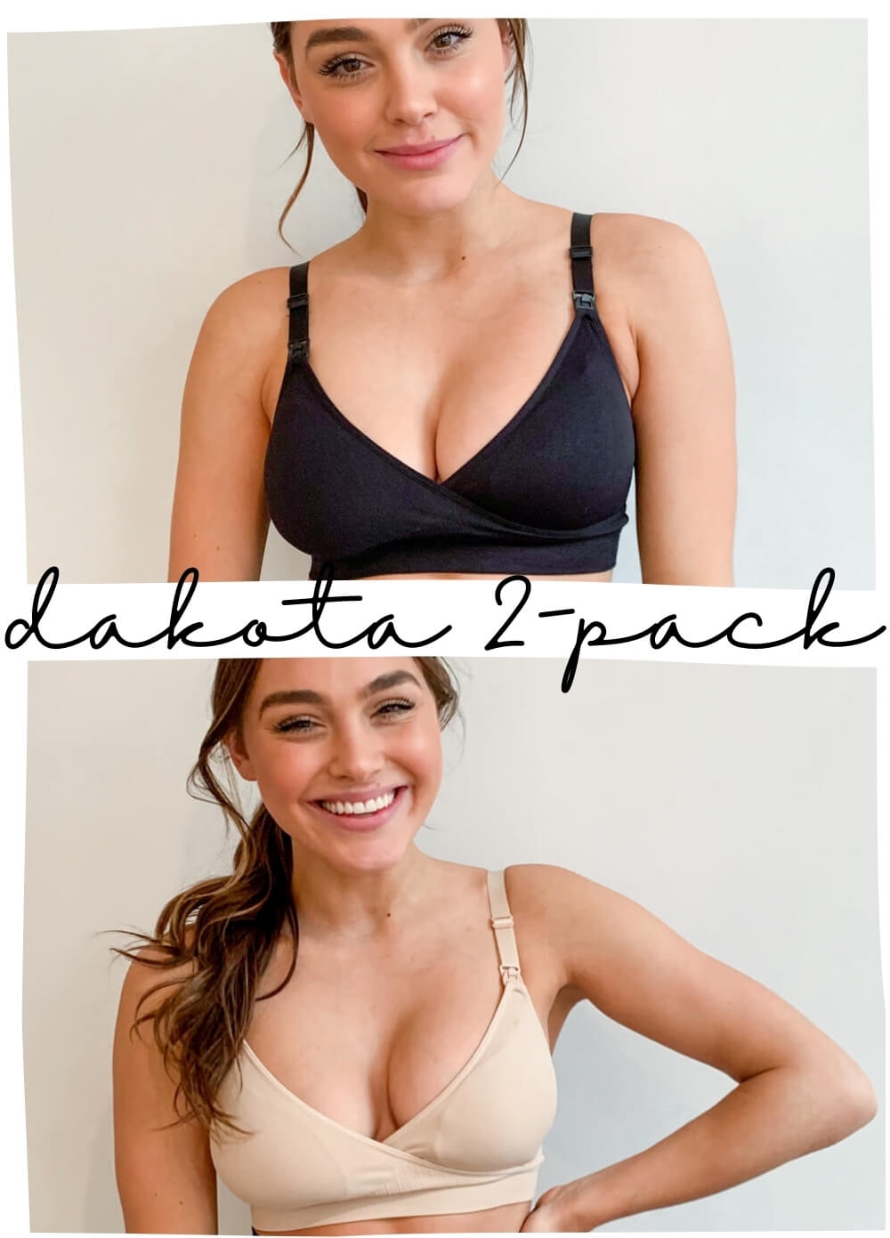 QueenBee® - 2-Pack Dakota Bra Bundle in Black/Nude