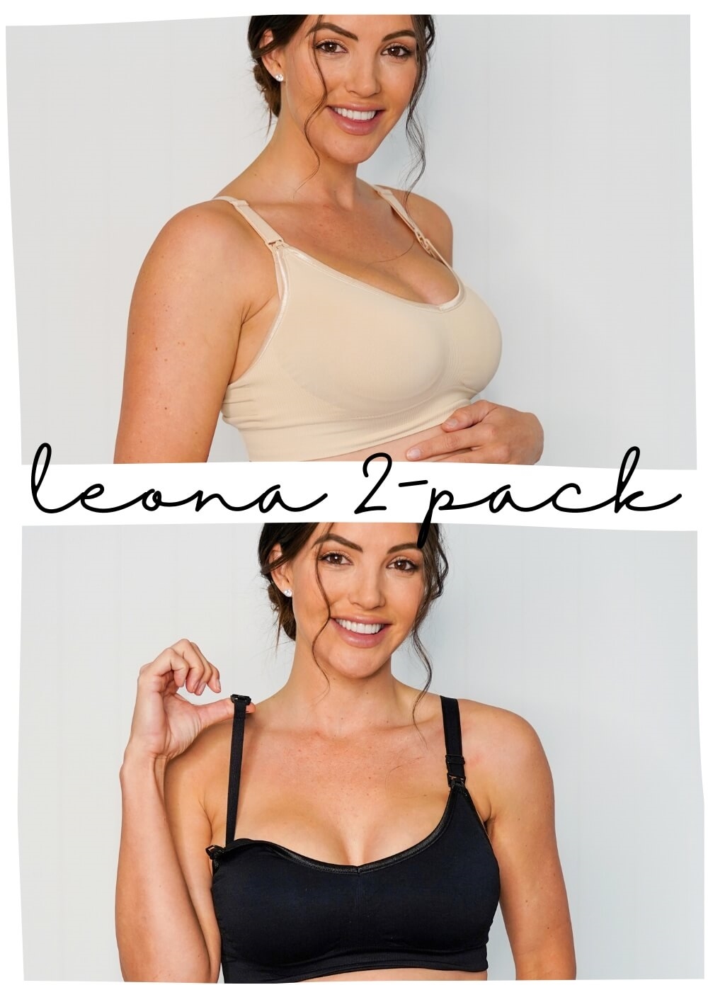 QueenBee® - 2-Pack Leona Bra Bundle in Black/Nude