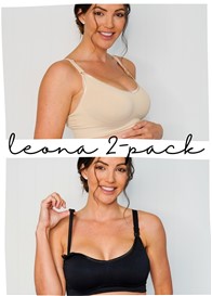 QueenBee® - 2-Pack Leona Bra Bundle in Black/Nude