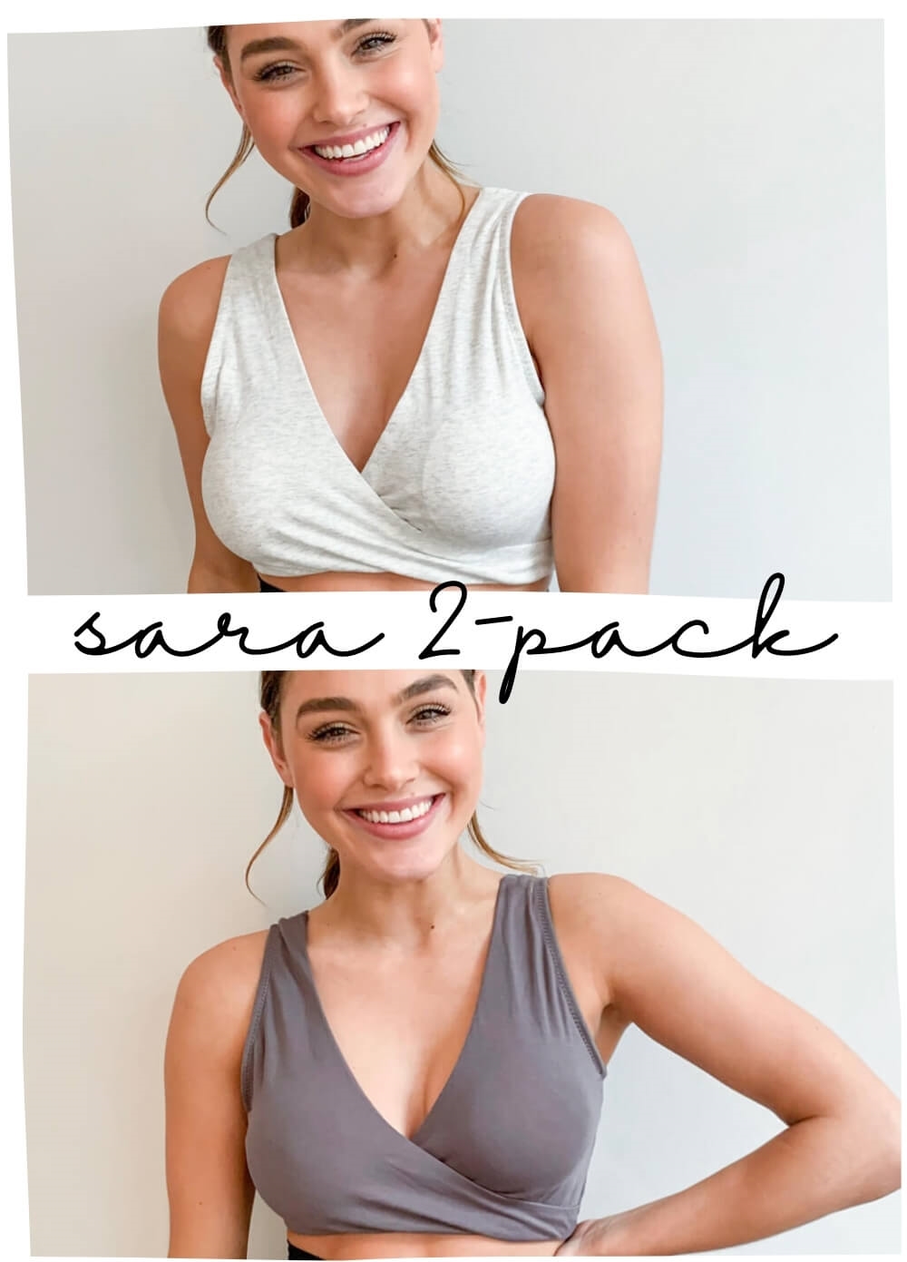 Queen Bee - 2-Pack Sara Maternity Nursing Sleep Bra Bundle