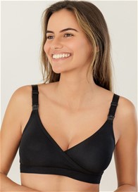 QueenBee® - Asher Cotton Nursing Bra w Extender in Black