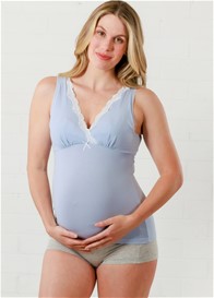 QueenBee® - Dana Lace Trim Nursing Cami in Baby Blue