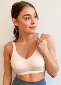 QueenBee® - Dayanna Padded Crop Nursing Bra in Nude