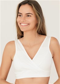 QueenBee® - Embrace Cotton Nursing Sleep Bra in White