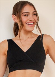 QueenBee® - Embrace Cotton Nursing Sleep Bra in Black