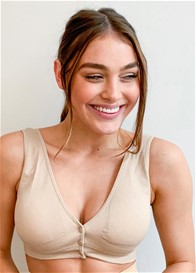 QueenBee® - Kayla Button Nursing Sleep Bra in Nude