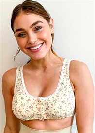 QueenBee® - Rosa Button Nursing Sleep Bra in Yellow Floral