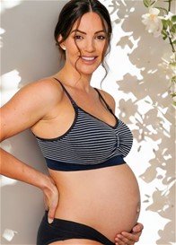QueenBee® - Savannah Seamless Nursing Bra in Navy Stripe
