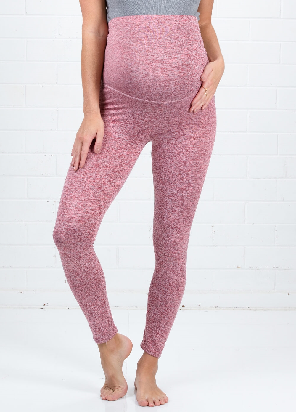 Queen Bee Tammy Maternity Active Leggings in Red