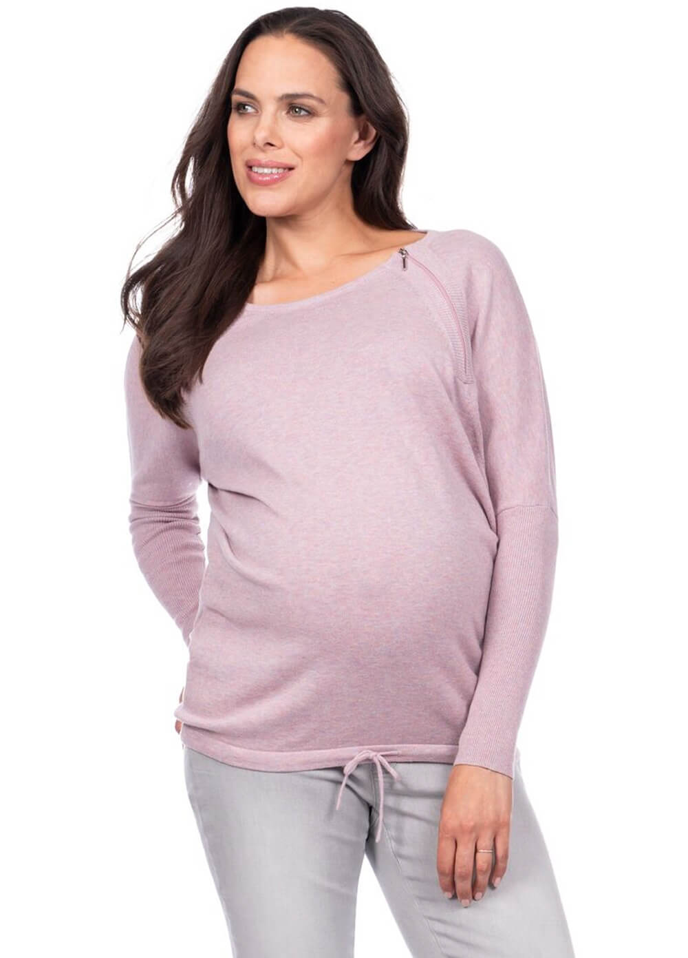 Elowen Maternity Nursing Sweater in Pink by Seraphine