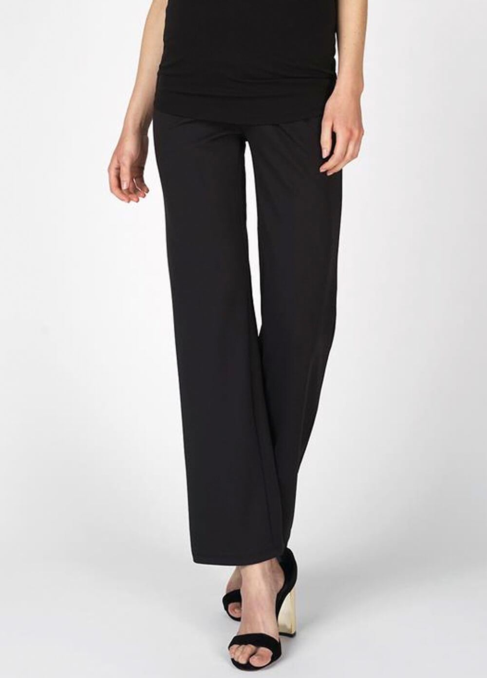 black maternity work trousers