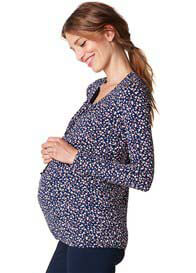 ESPRIT Maternity Stillbluse | Langarm Mit Allover Print | Mit Stillfunktion | Nachhaltiges ECOVERO