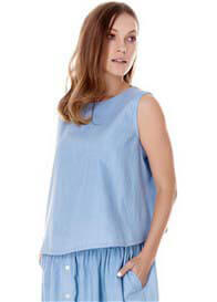 Imanimo - Margo Chambray Tank Top - ON SALE