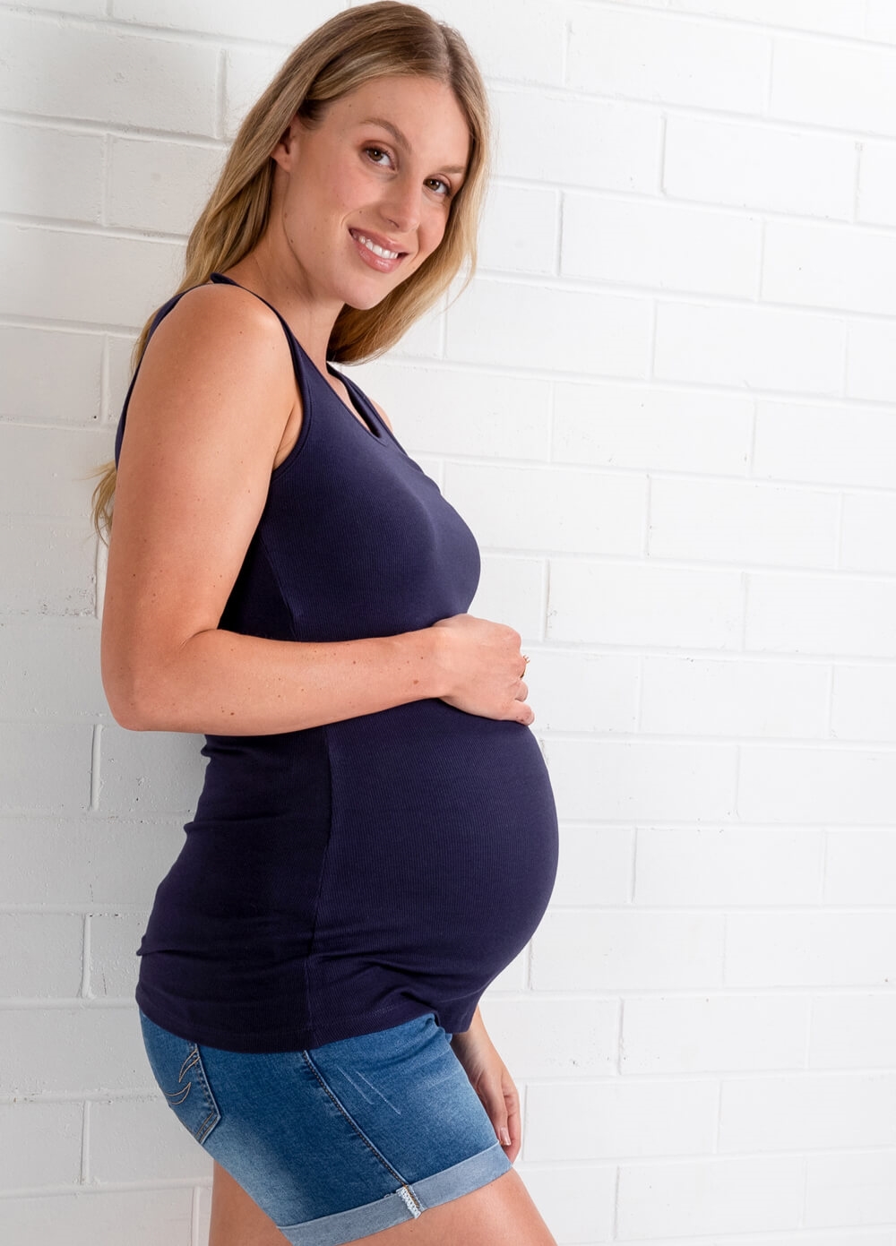 Trimester - Claire Postpartum Nursing Tank Top - Navy