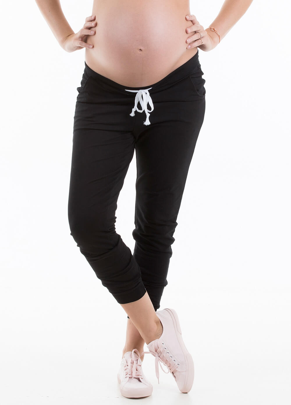 Myles Maternity Jogger Pants in Black by Trimester