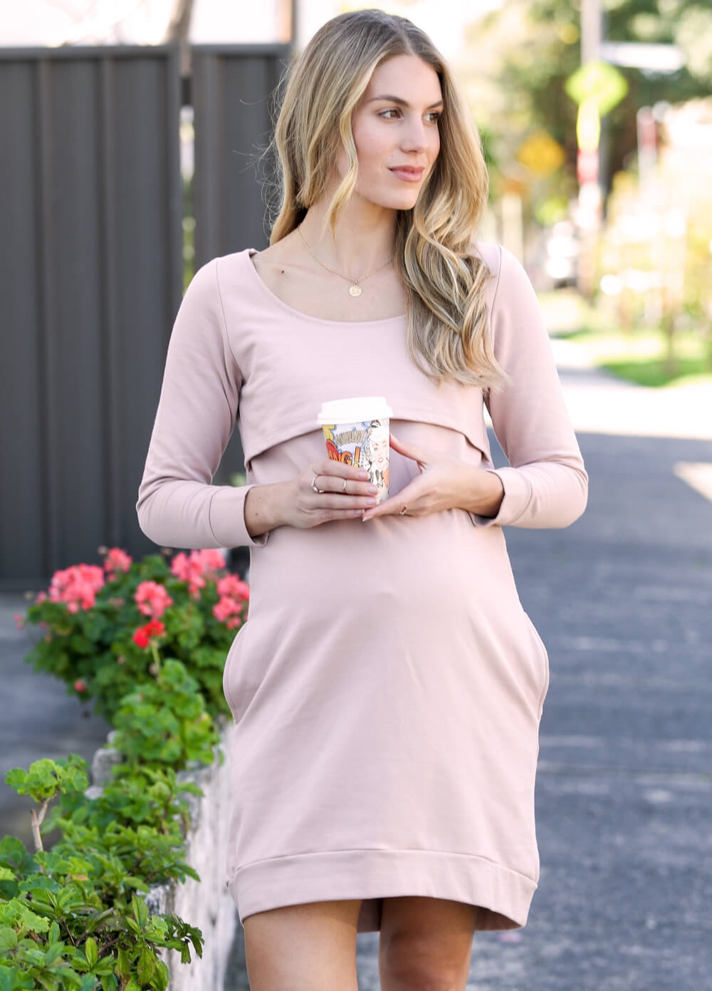 Trimester® - Winter Mama Journey Fleece Dress in Pink