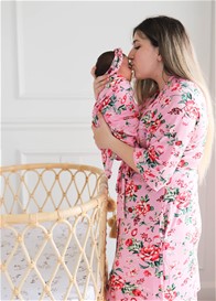 Welcome Baby - Cherish 4-piece Robe & Swaddle Set in Pink Poppy